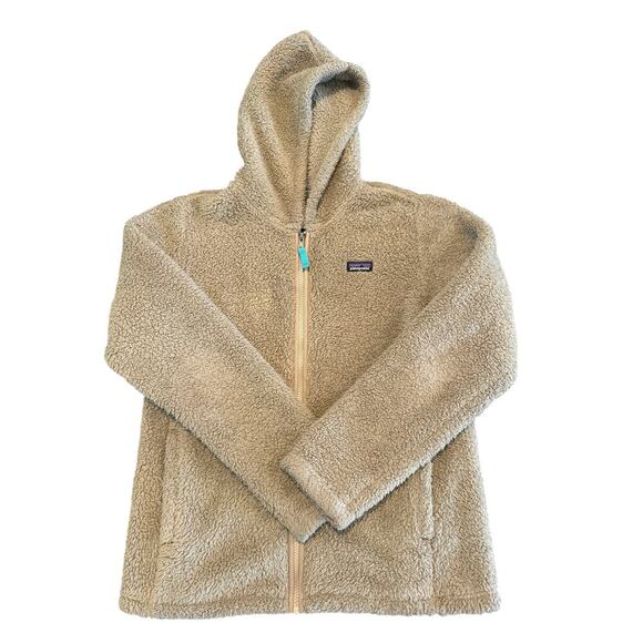Patagonia Los Gatos Tuber Tan Fuzzy Fleece Zip Jacket Juniors Size 16/18 XXL - Picture 1 of 4